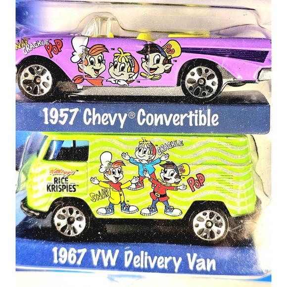 Matchbox 1/64 Rice Crispies 1957 Chevy Convertible and 1967 VW Delivery Van NRFB - Picture 3 of 7
